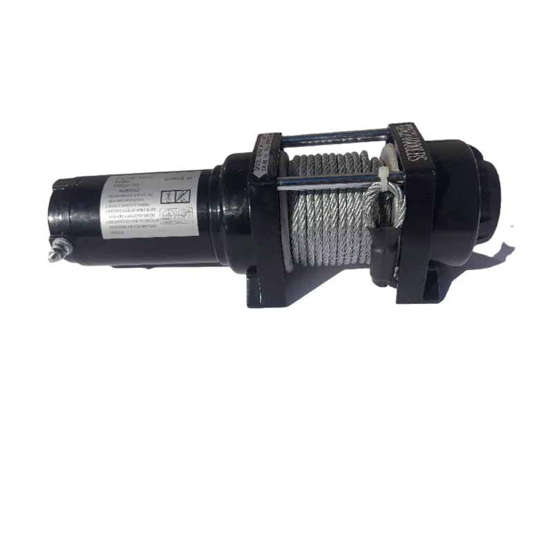 High Performance Auto 6000 Lbs Steel Cable 12v Or 24v Electric Capstan Winches