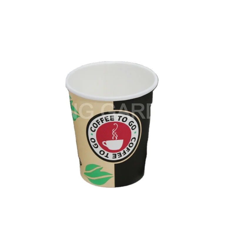 Одноразовые кофейные бумажные стаканчики 18 г с полиэтиленовым покрытием 320 г/м2