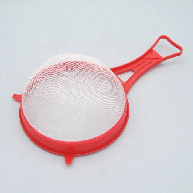 Set of 4 Nylon Mesh Oil Spoon Filter Skimmer Sieve Colander Strainer with Plastic Handle