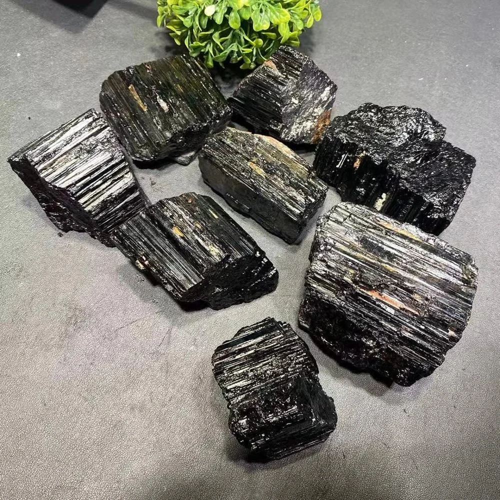 Natural crystals healing stone bulk rough black tourmaline for feng shui stone
