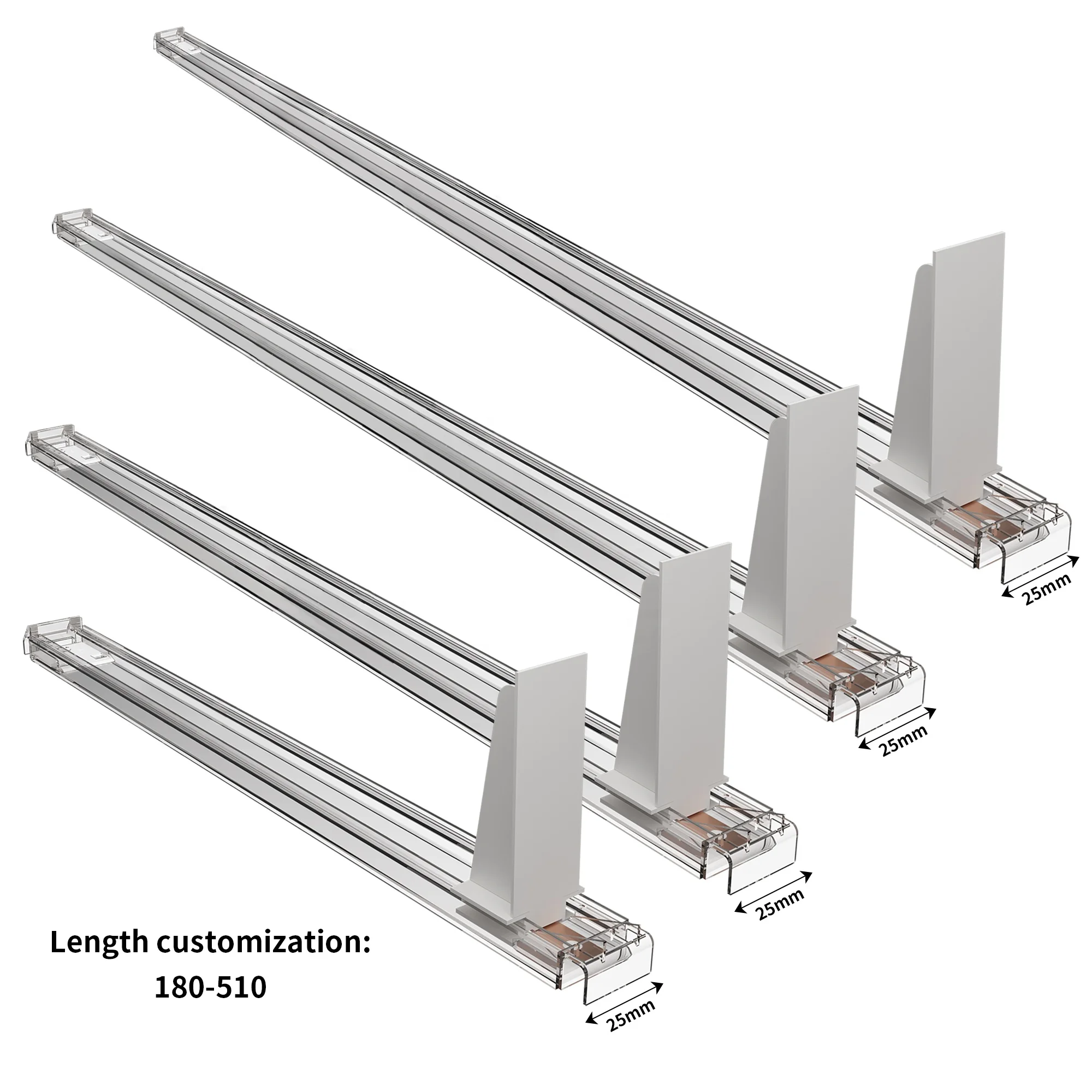 Transparent Supermarket Smart Bottles Retail Plastic Shelf Divider and Pusher