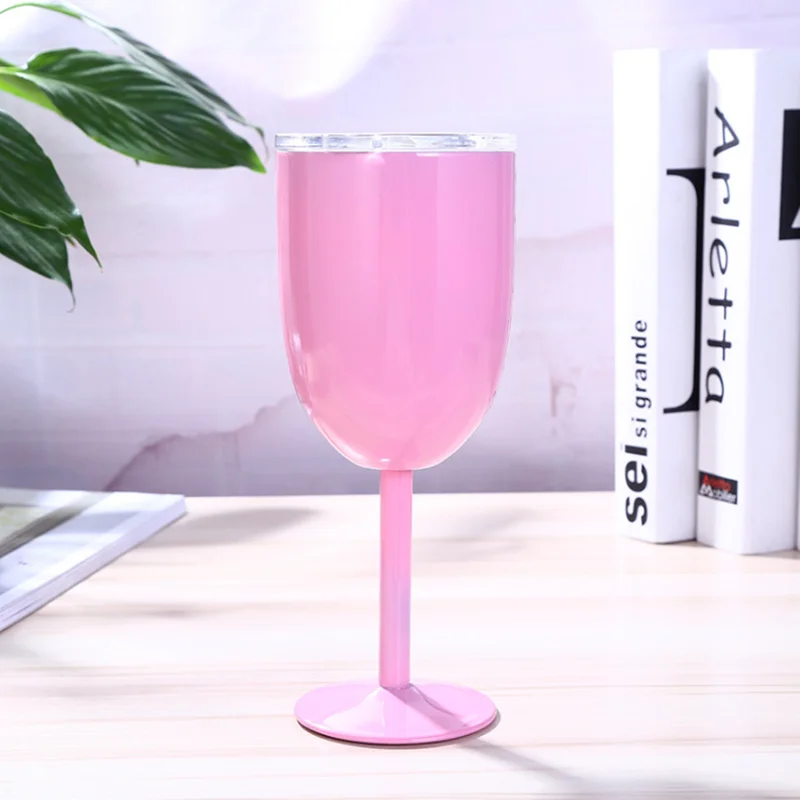 Profession Design Stainless Steel Colored Water Glasses Wine Glass 10oz Double Wall Stainless Steel Beer Glass