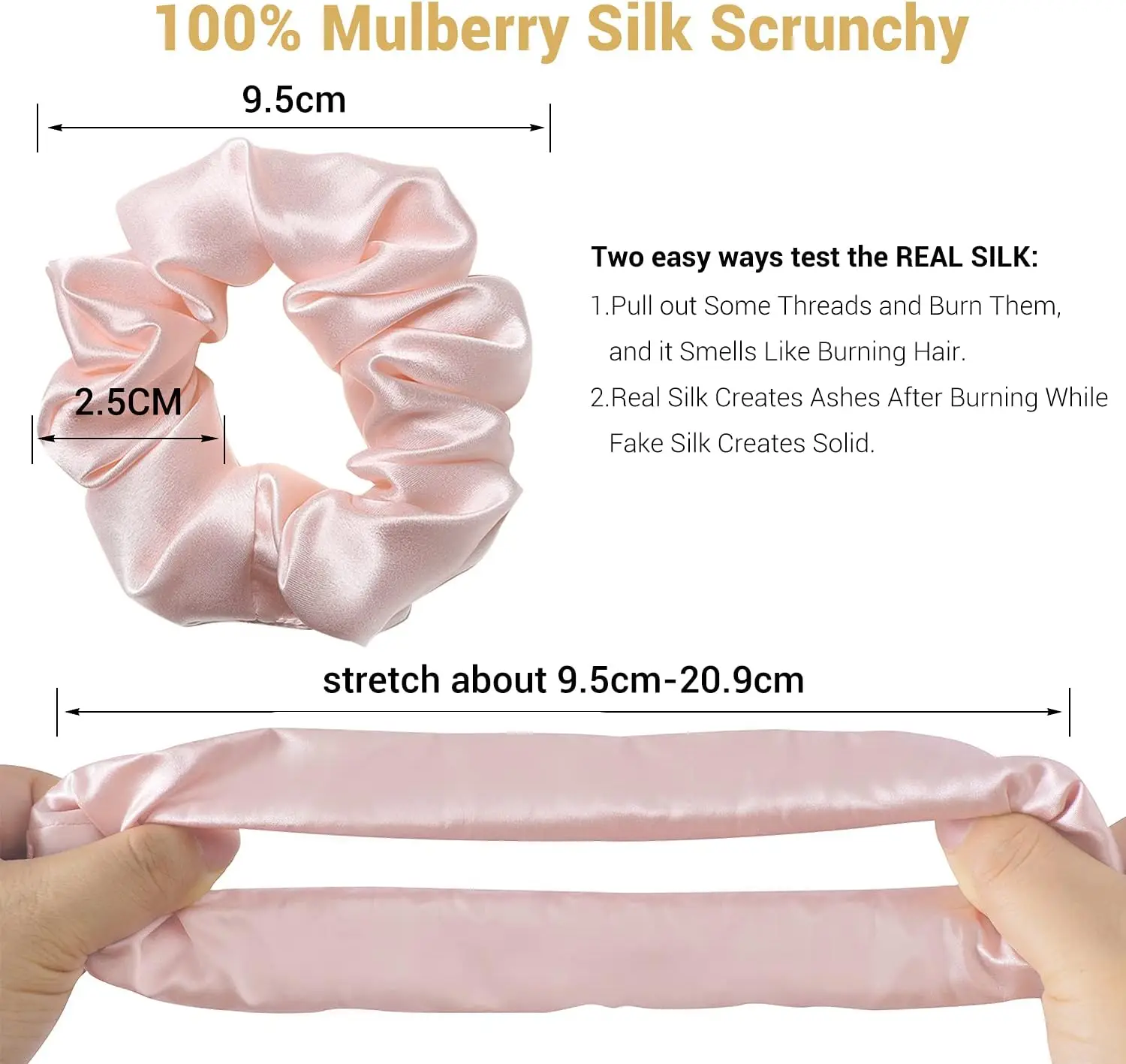 Grade 6A 19 momme  Mulberry Silk Pillowcase with 2 silk scrunchies set for hair and skin health
