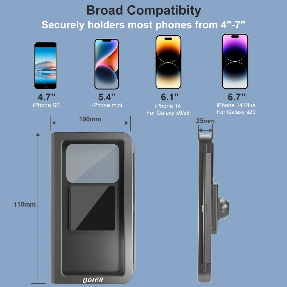 China Manufactured Mobile Phone Accessories ABS Plastic shower safe mobile phone holder suction Case Box Waterproof Phone Holder