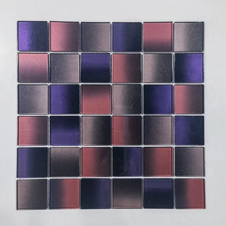 city star glass Luxury metal glass art mosaic Inkjet super colourful glass square loose crystal mosaics tiles