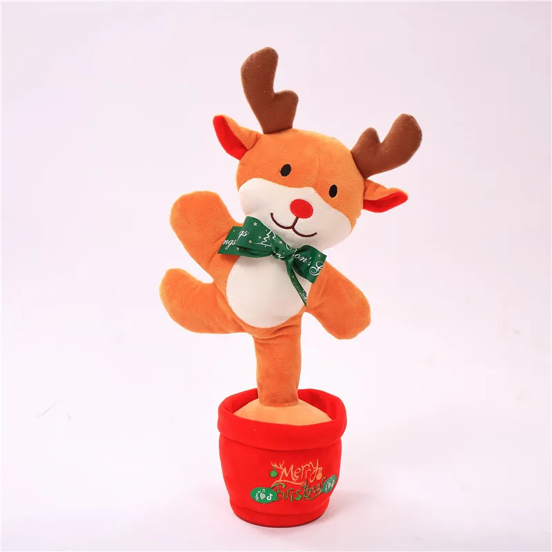 Trend Toys 2025 Christmas Dancing Animal Plush Toys Talking Repeat Stuffing Soft Doll Singing Dancing Plush Toy For Sale