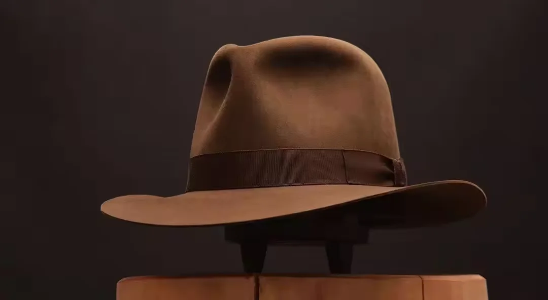 100% wool felt Hat Indiana Jones Fedora Hat bow hand band high quality wool fedora hats