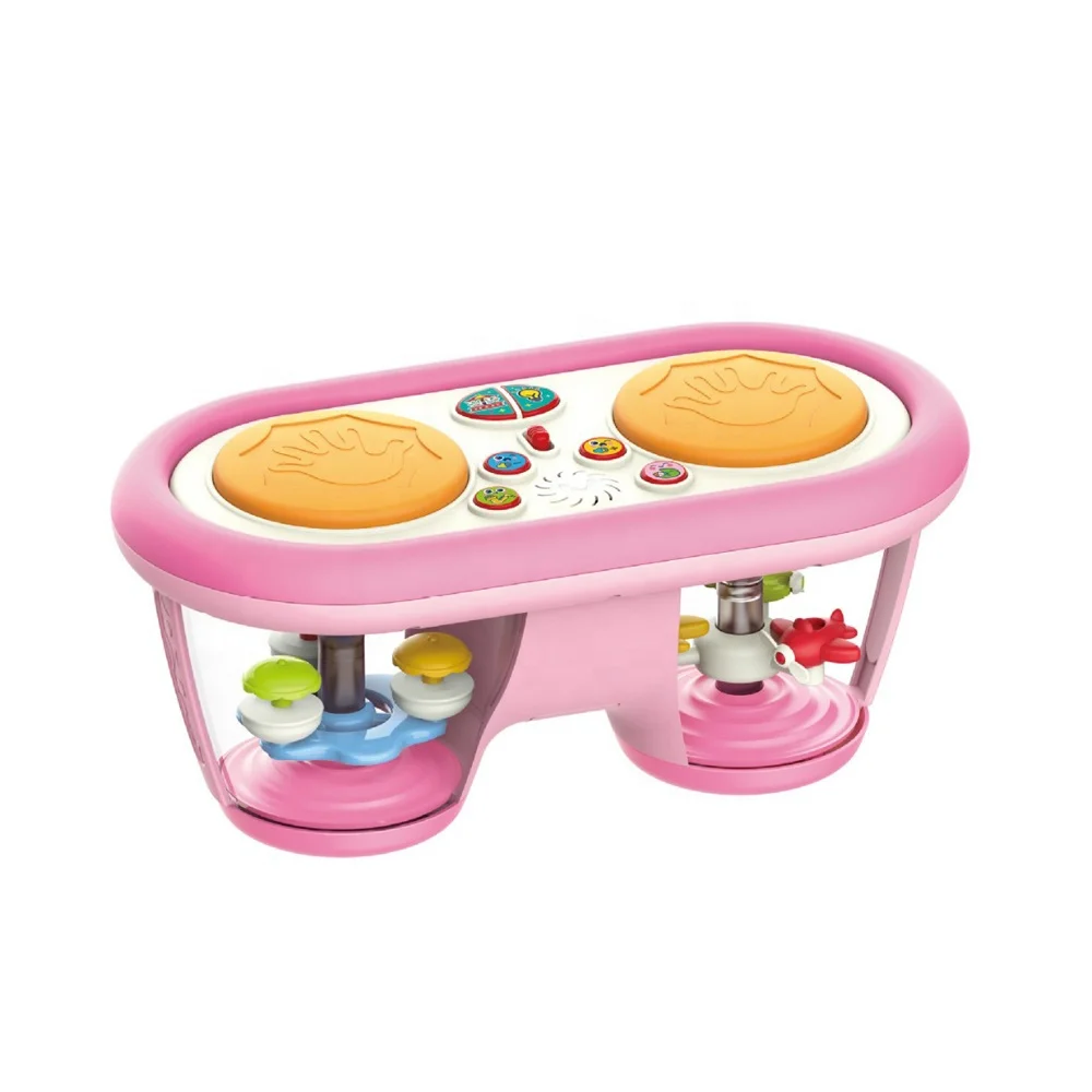 Baby musical hand clap drum toy color change night light drum projector toy musical instrument with rotating lights and sounds