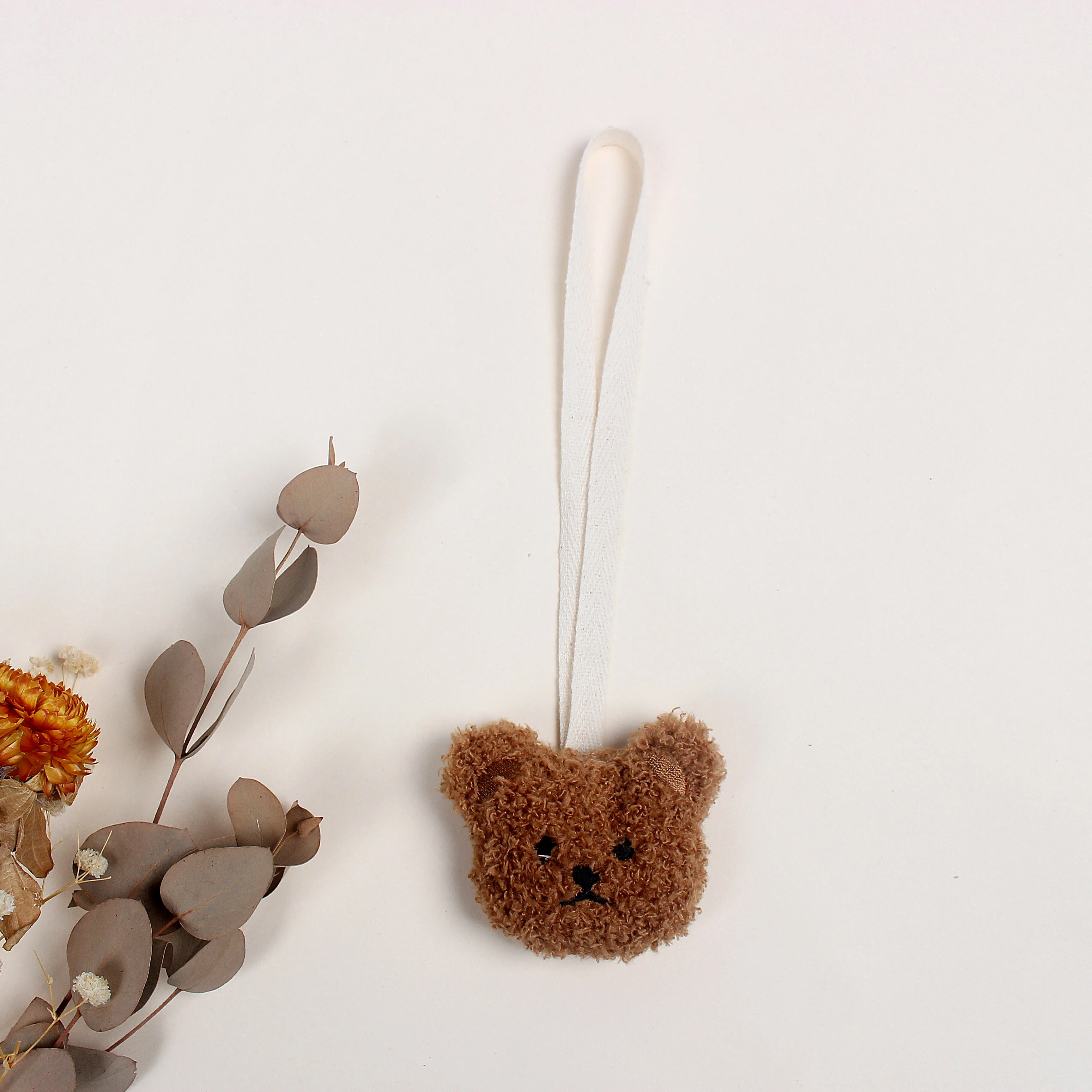 Can Add Name Plush Bear Baby Pacifier Clip Chain Pendant Korean Cartoon Newborn Dummy Nipples Holder Toys Baby Accessories