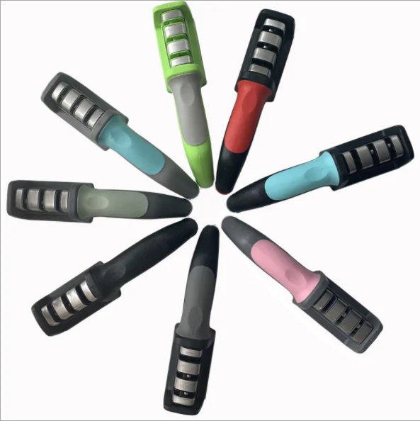 New arrival custom logo kitchen knife sharpener 3 stages mini knife sharpener professional