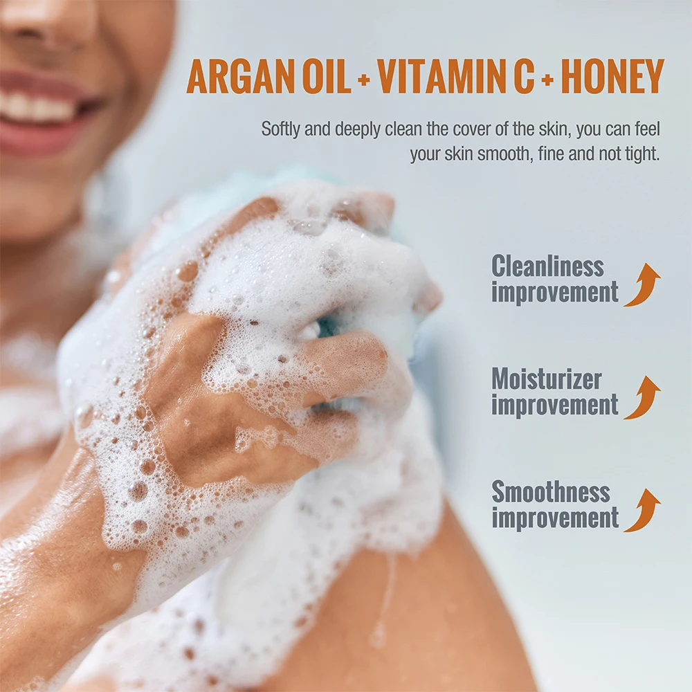 OEM Private Label Body Care Natural Organic Vitamin Honey Vegan Lightening Body Wash Perfume Bath Scrub Shower Gel Body Wash