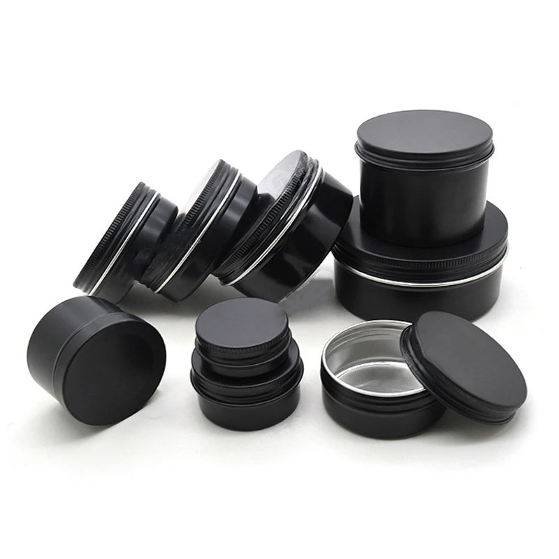 10ml-220g aluminum box car wax round threaded cans cosmetics DIY dispensing black Tin