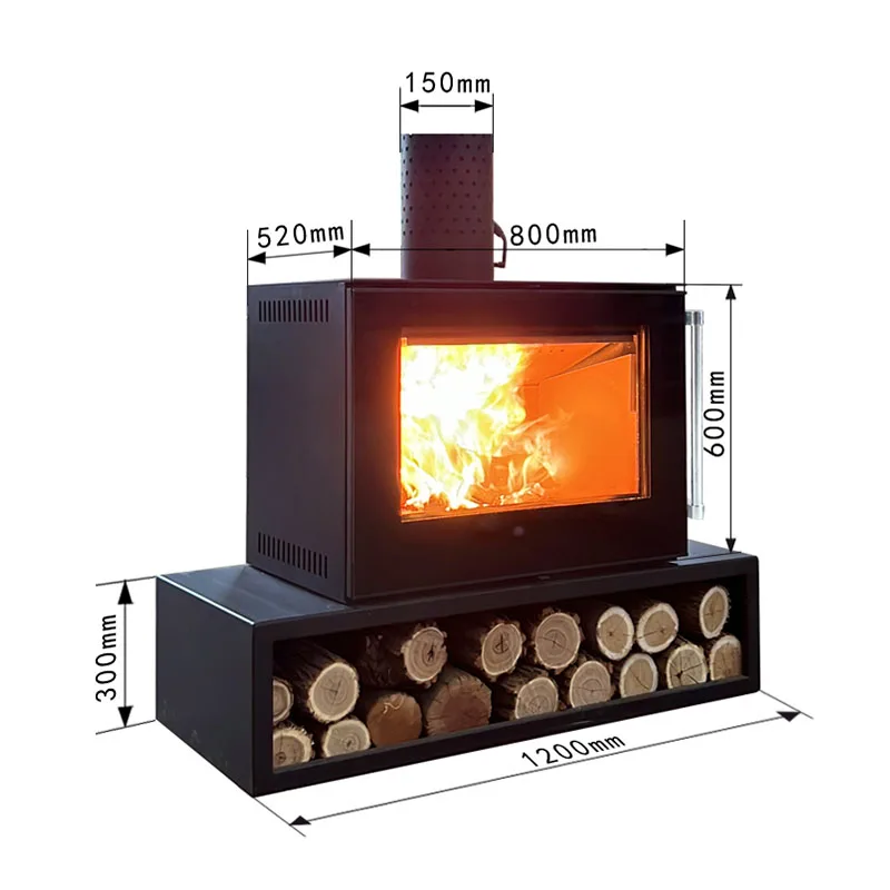 High Heating Capacity Freestanding Wood Burning Fireplaces Stove Best Performance for Hotel Villa Apartment House