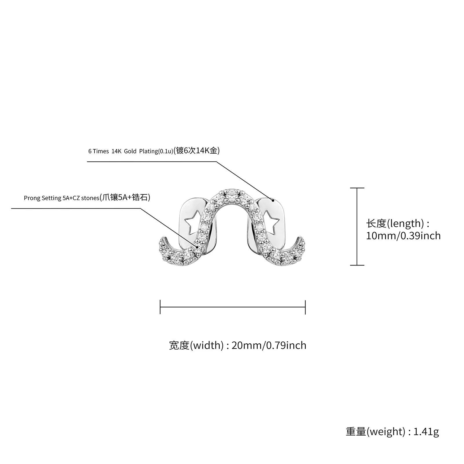 New Twisted Wave M o Bius Shaped Smooth Zircon Single Tooth Bracelet Men And Women Accessories Dental Accessories