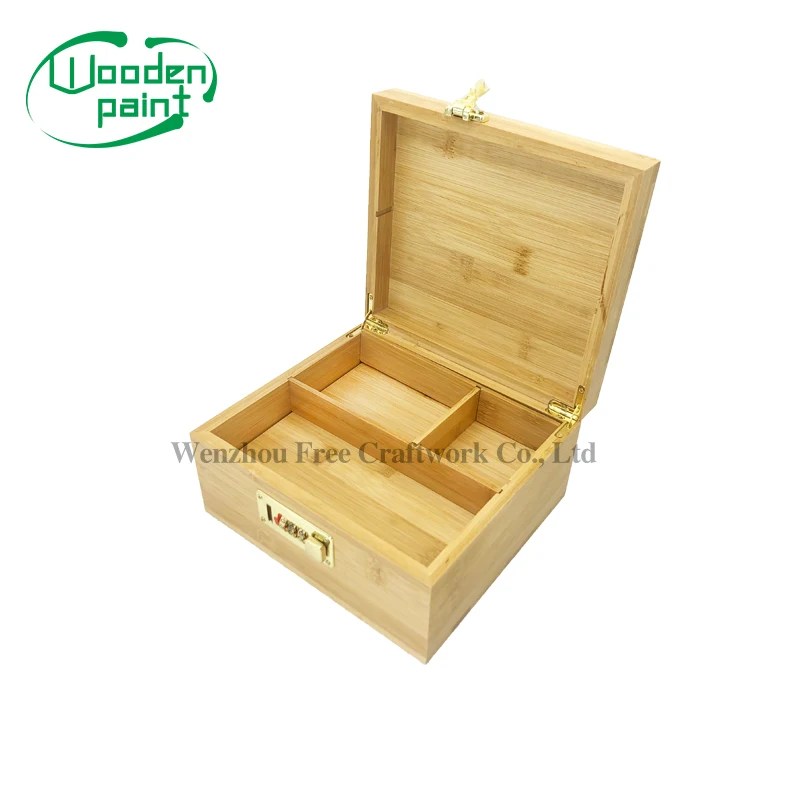 
Factory Price eco friendly bamboo wooden storage weed stash box grinder UV smoking Rolling Tray 