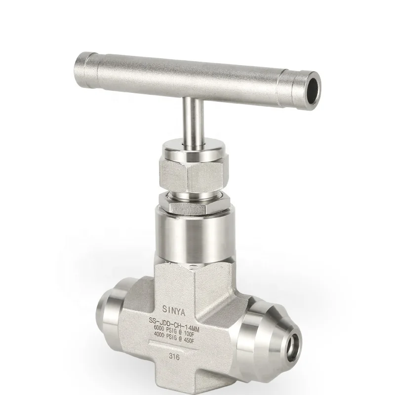 High Temperature Swagelok Style  Pressure Integral Bonnet SS316  SS316  6,000psi  Stainless Steel Butt Weld Tube Needle Valve