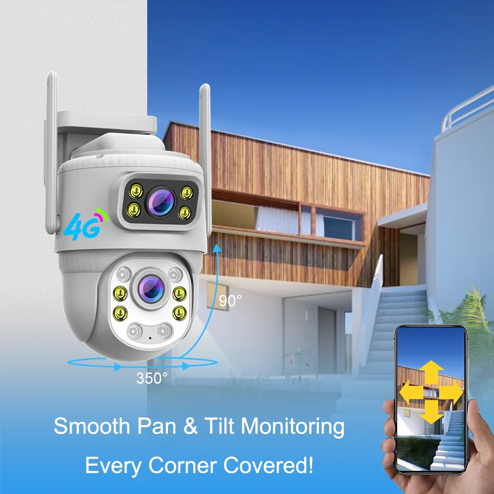 4G Smart AI Human Tracking HD 1080P Waterproof Outdoor Indoor Strong Signal Wifi 4G Sim Card Network PTZ Cctv Security Camera