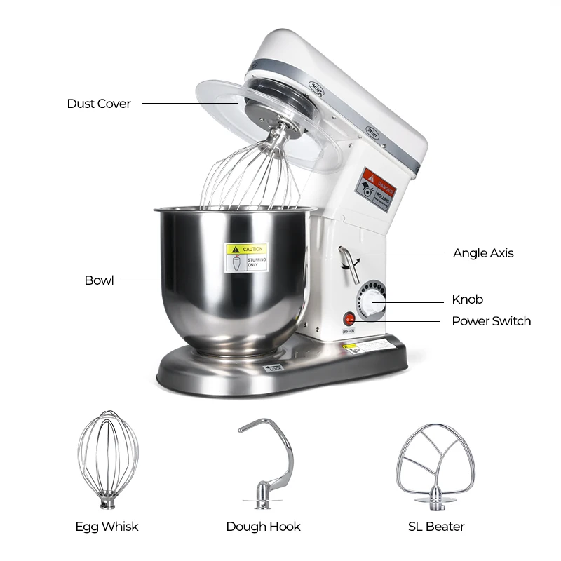 Hot sell kitchen machine stand mixer 4.5L 5.5L 7L 10L stainless steel bowl Electric Stand Mixer for baking for commercial mixer