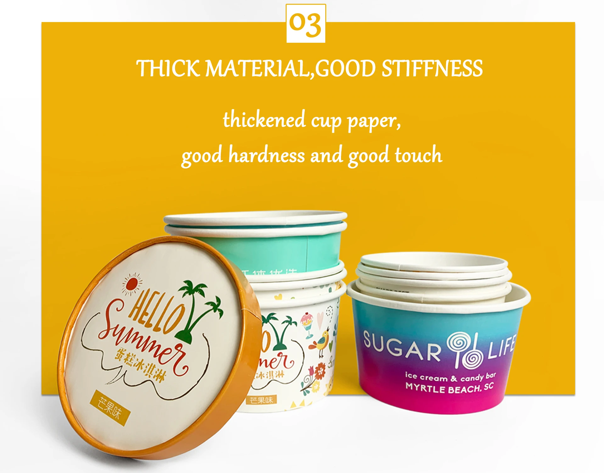 Paper container food grade icecream cups packaging ice cream paper cup
