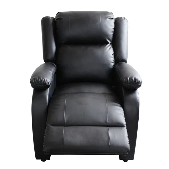 Black PU Leather Living Room Sofa Home Theater Seating Single Recliner Sofa Chair