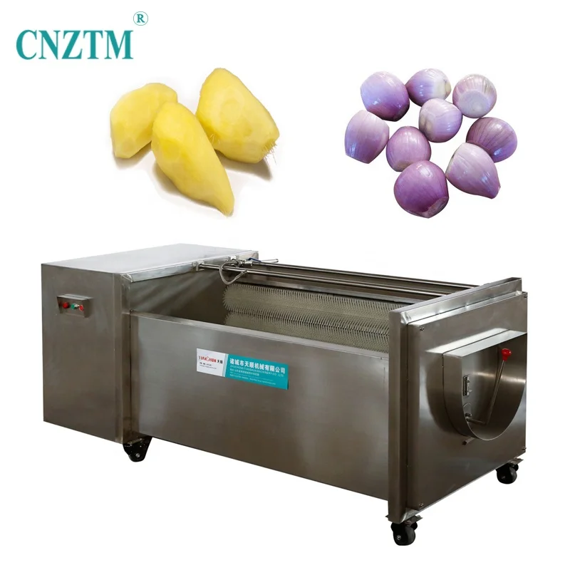 U Shape Brush Roller Washing Peeling For Potato Radish Onion Fruits Shellfish Ginger Peeler Machine 500kg
