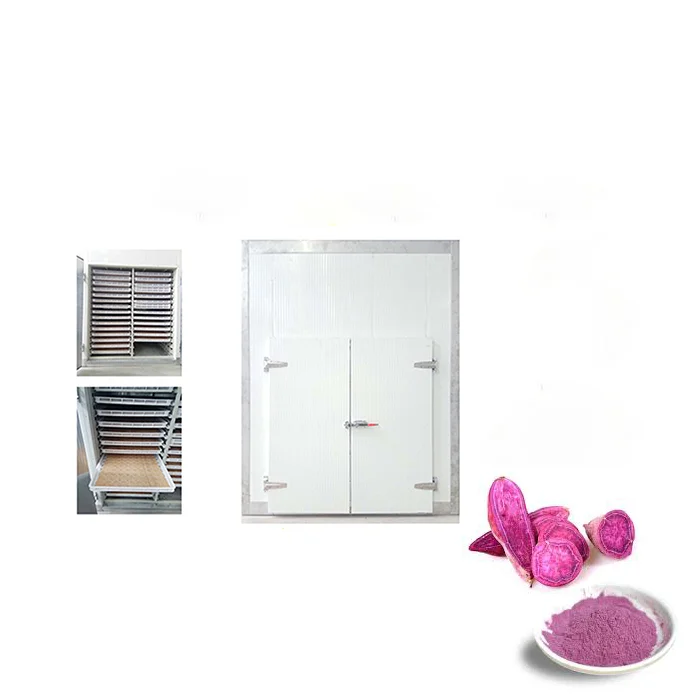 Khoai lang tim tray drying oven  with heat pump for commercial Vietnam sweet  potato  powder  processing