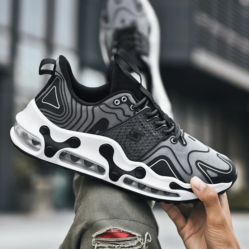 2021 Fashion Men Shoes Sneakers Full Palm Air Cushion Trend New Design Logo Custom Sneaker For Men