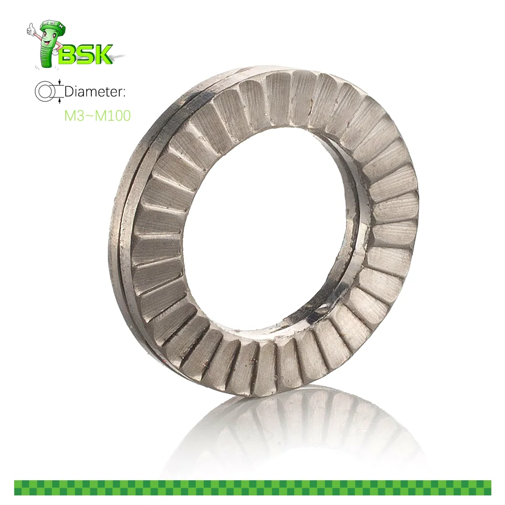 DIN 25201 size M3 to M100 Extreme Vibration Resistant Wedge Lock Washers double stack self-locking anti-loose washers
