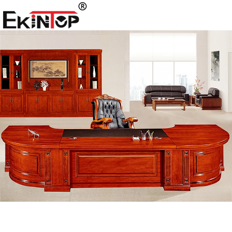 Ekintop new design wood elegant  executive modern model of office desks with side table