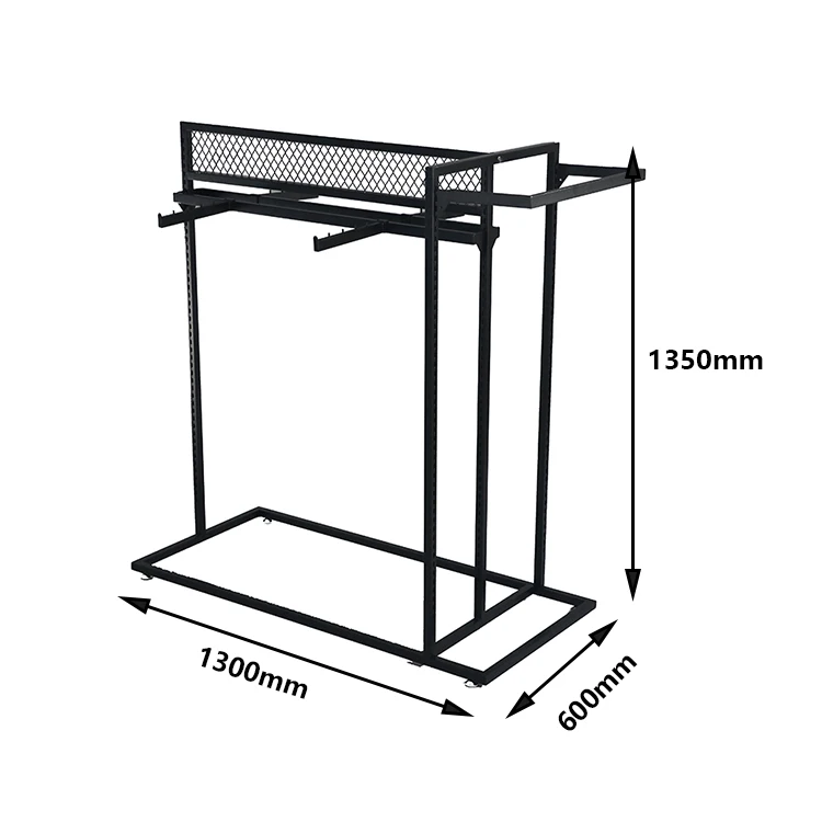 Retail Store Furniture Simple Modern Black Metal Cloth Display Stand