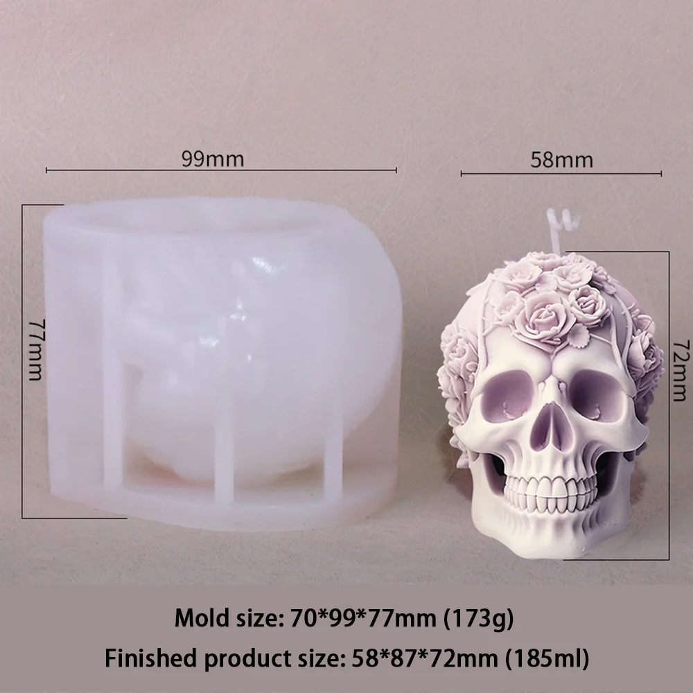 Festive funny skulls Candle Mold 3d Silicone Cake Molds Mould Diy Candle Mold