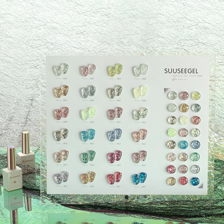 ZRKGEL 15ml 24Colors newest Sparkle Glitter Gel Nail Polish Gold Silver Pink Trendy Diamond Shine Nail Gel Polish Set for salon