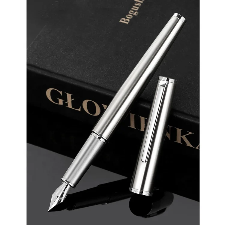 Jinhao 95 pen Luxury calligraphy pen Factory supply  branded logo engraving stainless steel Fine/Medium nib silver fountain pen