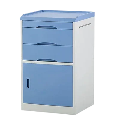 ABS material hospital bed bedside locker and cabinet with 2  drawers