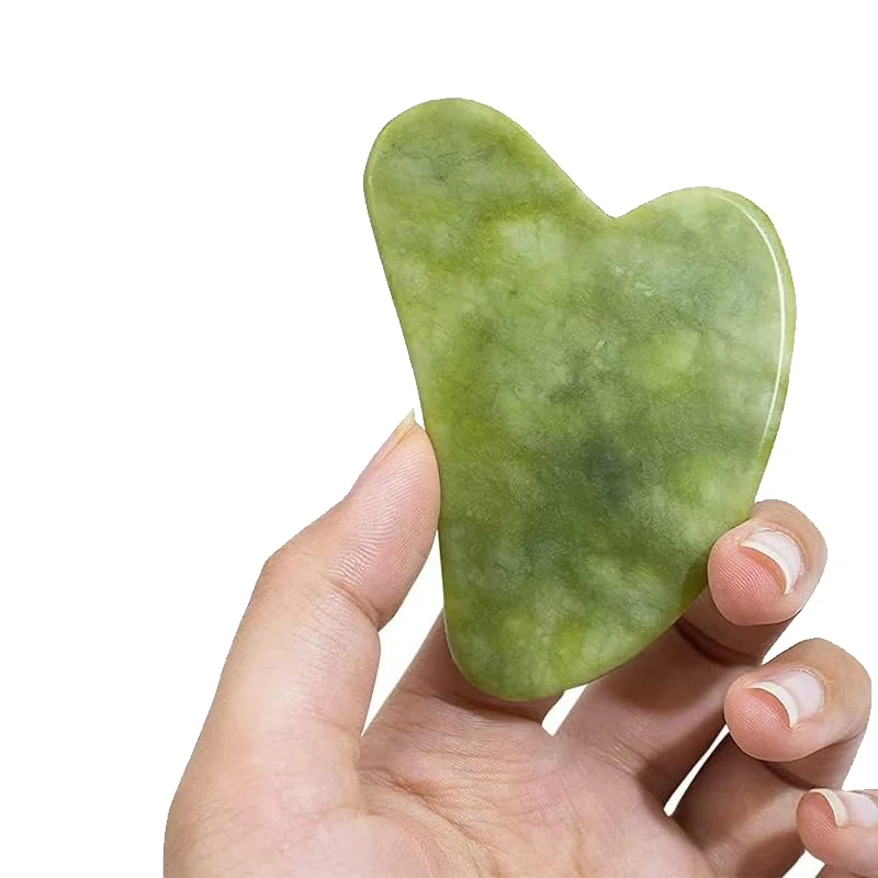 Personal Label 100% Real Natural Xiuyan Gua Sha Board Scraping Massage Tool Green Xiuyu Jade Guasha Stone