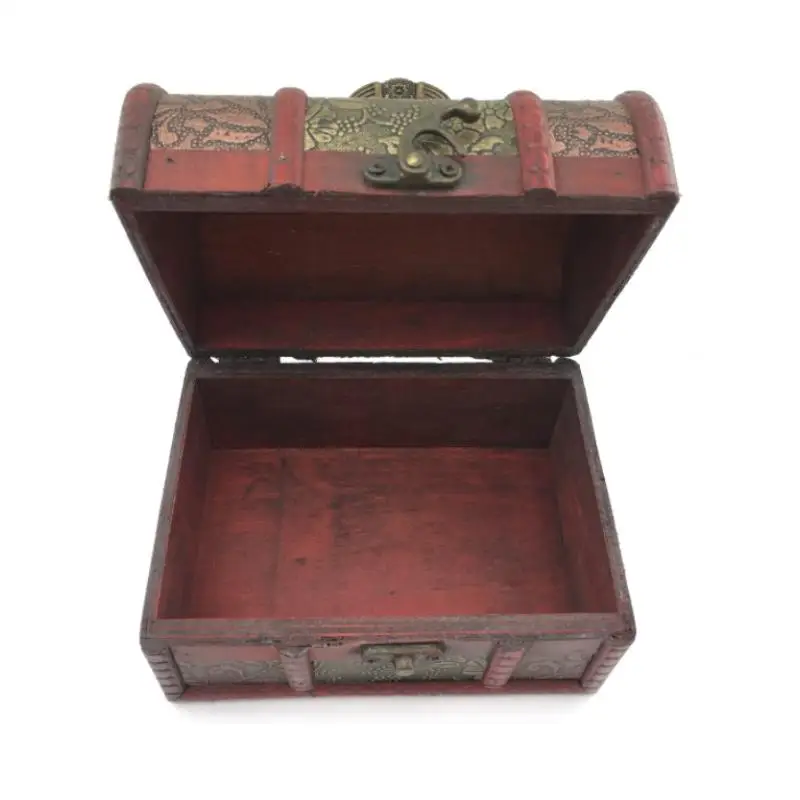Custom size vintage treasure chest handmade antique large wood packaging box vintage wooden treasure chest