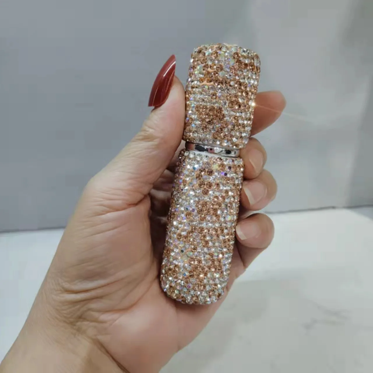 Custom Portable Mini Refillable Crystal Spray Bottles Bling Empty Perfume Spray Bottles Rhinestone Cosmetic Mist Perfume Bottles