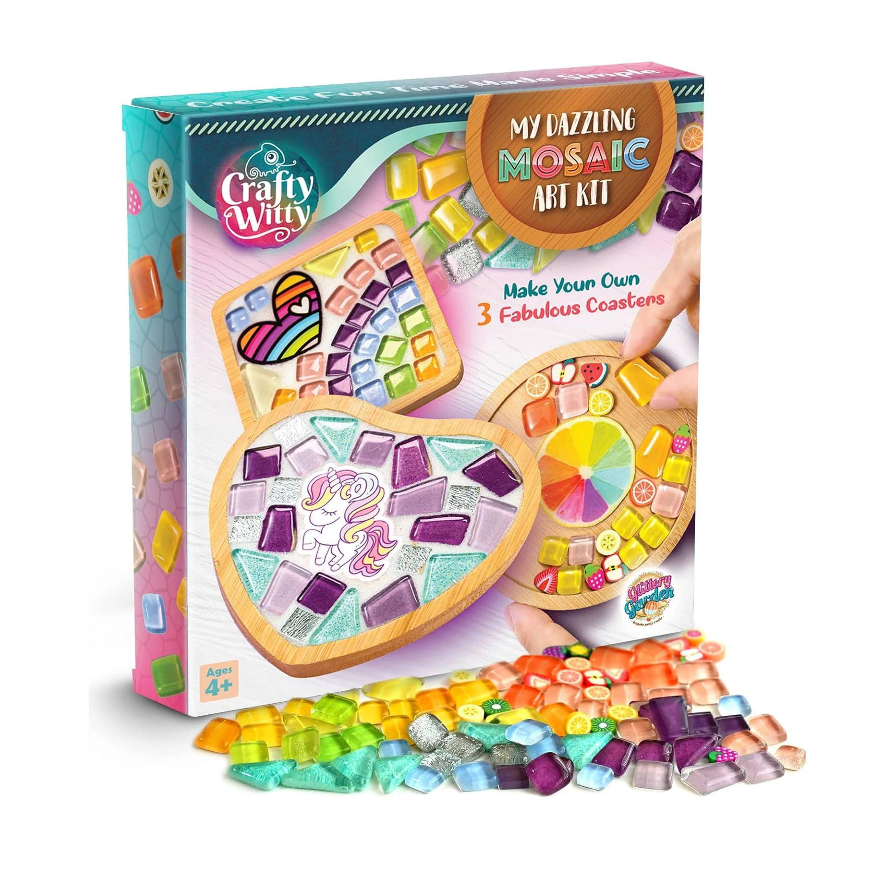 Mosaic Craft Kit  Birthday Gift, Fun DIY Art and Craft Supplies. Girls, Kids & Teens Activity Kit toys