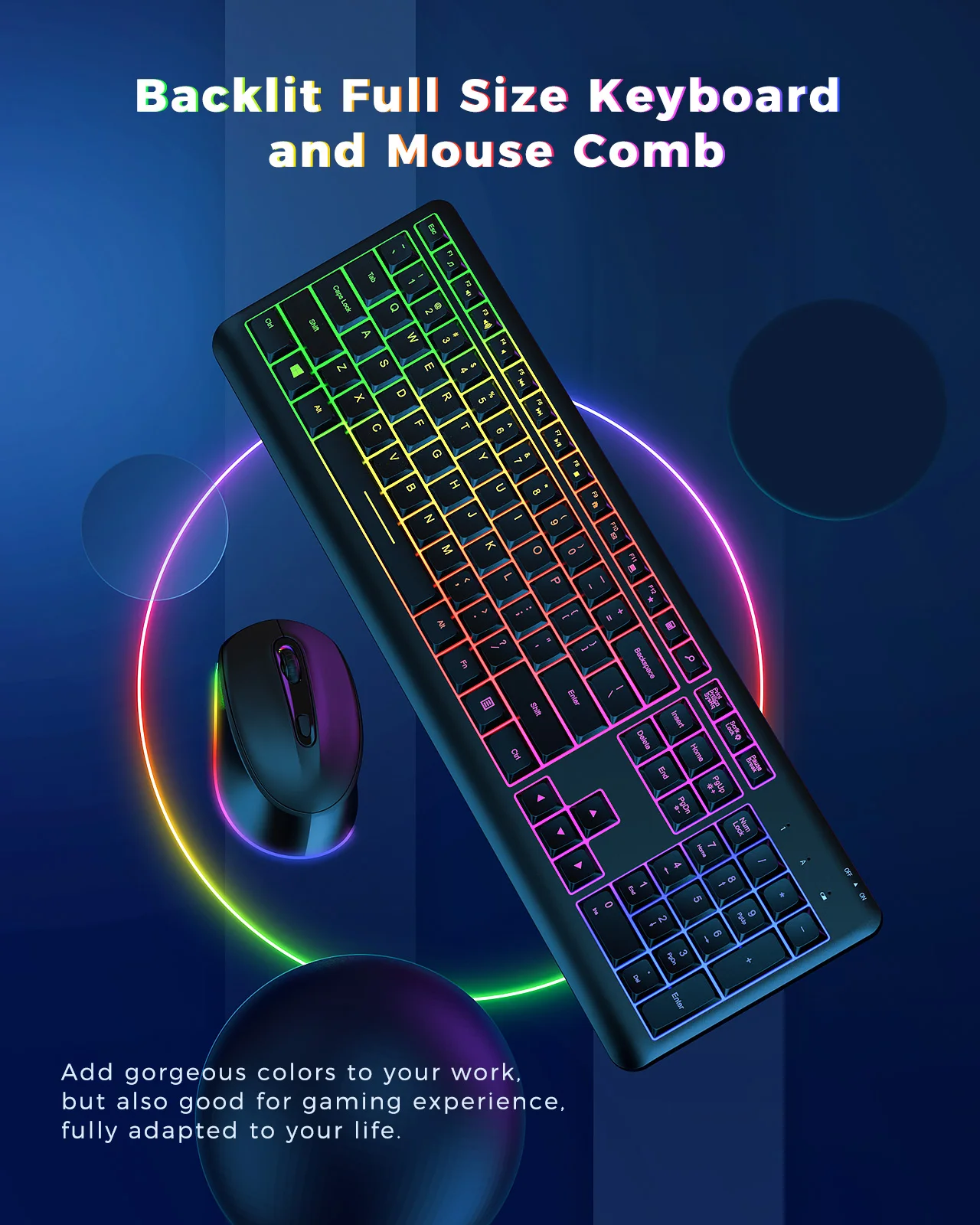 Seenda B02TZ Computer Usb Wired Combo Ergonomic Set BT Combo 2.4ghz Wireless Keyboard Mouse Combos