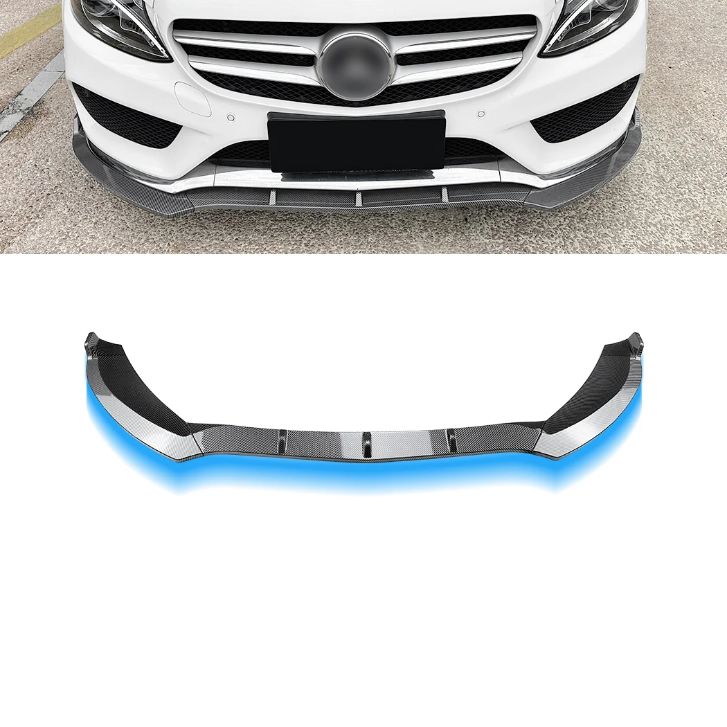 W205 передний бампер для подбородка из углеродного черного пластика Mercedes Benz C Class C205 S205 2019-2021 AMG