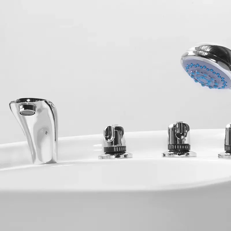 Hotel modern design freestanding bath tub acrylic solid surface beige quartz color bathroom bathtub