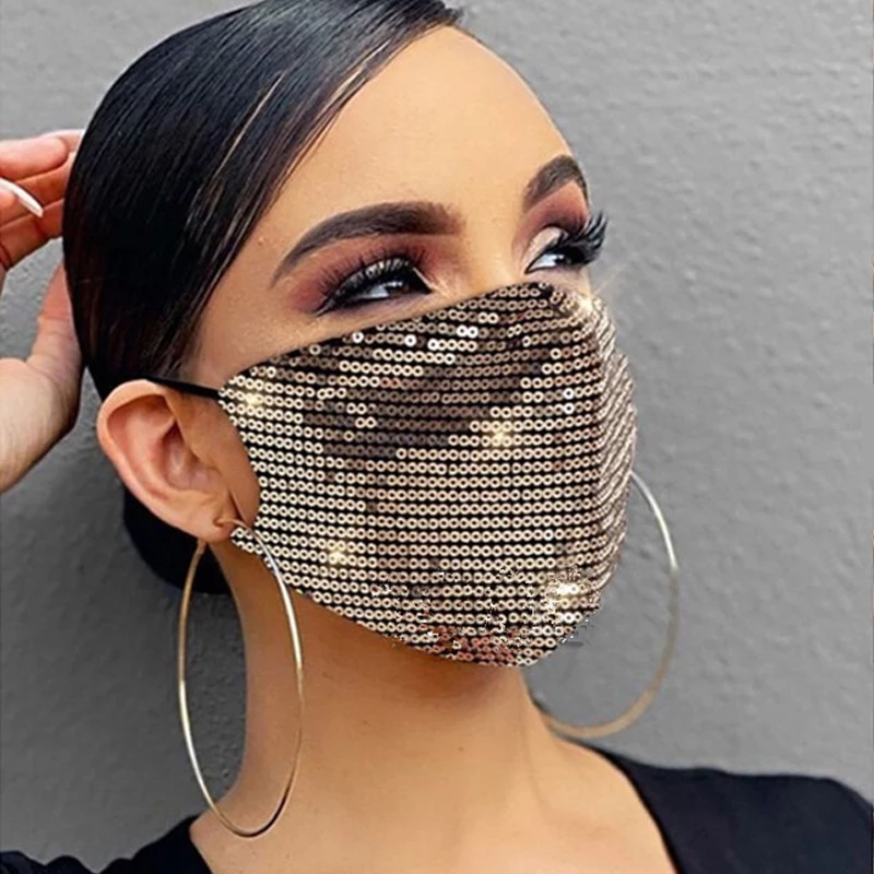 Блестящая Маска с блестками светящиеся светоотражающие украшения для рождественской вечеринки женщин хлопковая ткань принтом логотипа на заказ маска