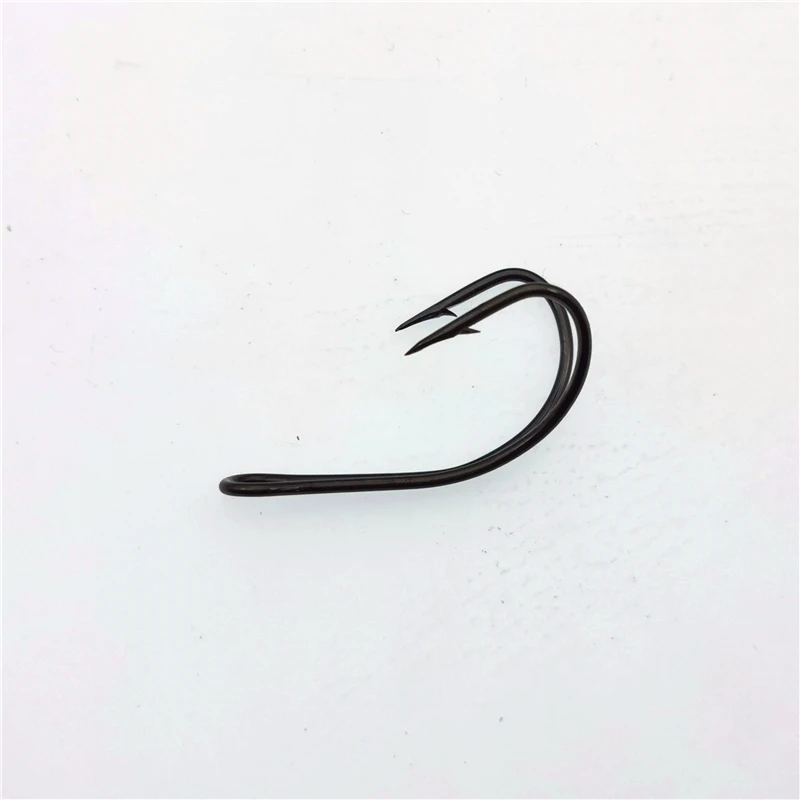 Двойной крючок из высокоуглеродистой стали, рыболовный крючок MUSTAD, крючок с бородкой для рыбалки, Размер 2/0