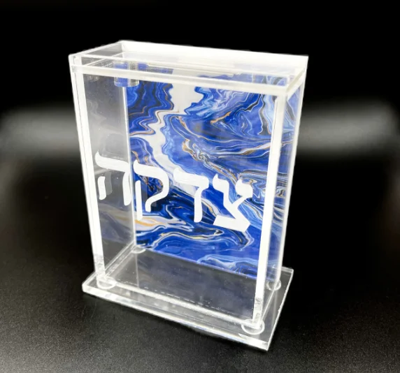 Factory customized Acrylic Octagonal Lucite Donation Boxes Charity With Lip Tzedaka Charity Box Acrylic money box