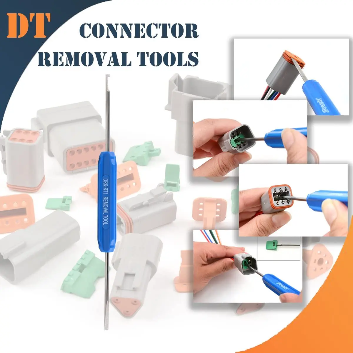 JRready DT инструмент для удаления штырьков с твердыми контактами DRK-RT1 совместим разъема Deutsch DTV DRB