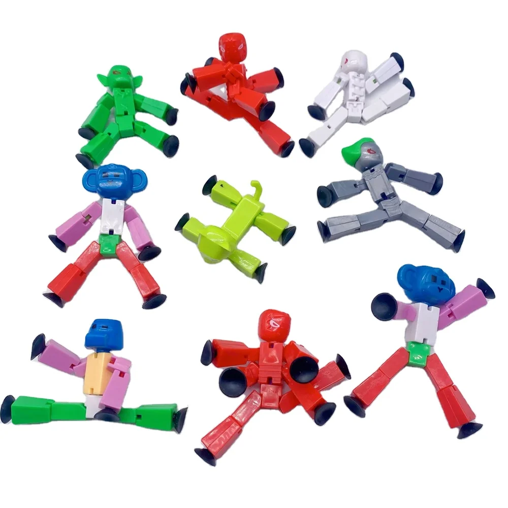 Suction Cup funny stick toy Robot action figure children gifts Small toys models randomly
