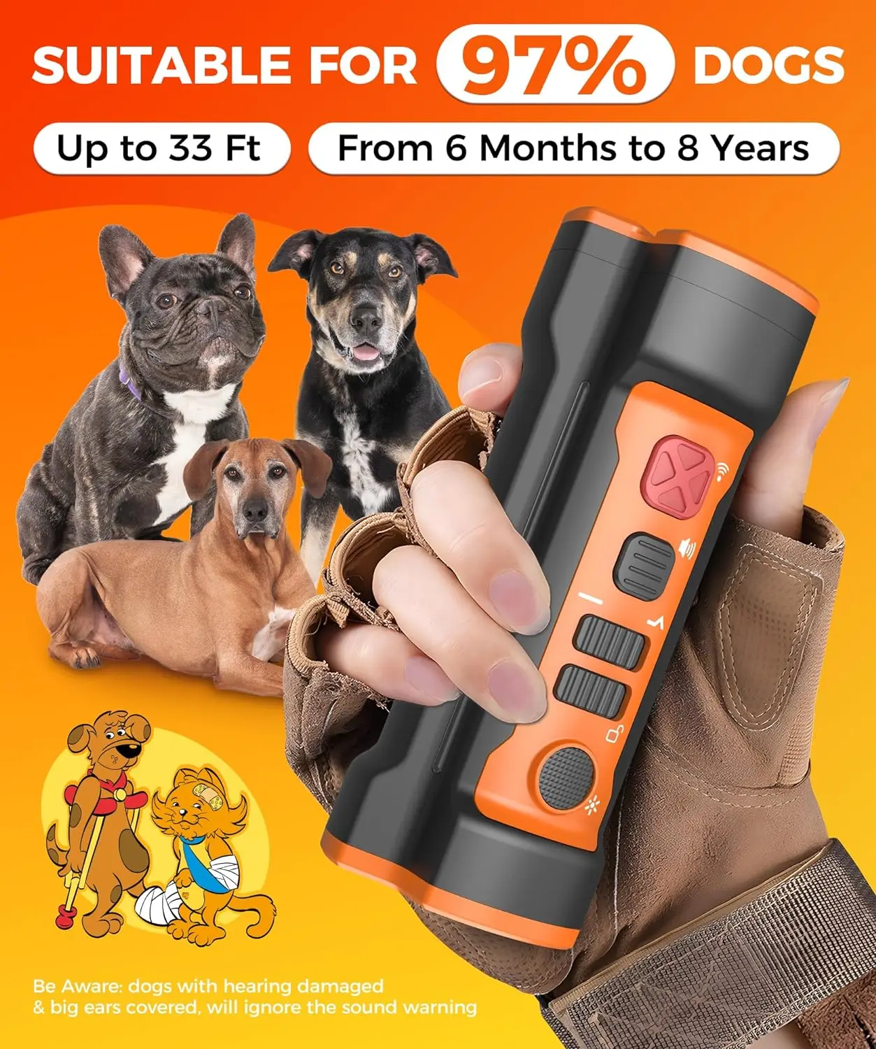 LED Dog Repeller Training Ultrasonic with Remote for Bike Anti Barking Device Ultrasonic Dog Barking