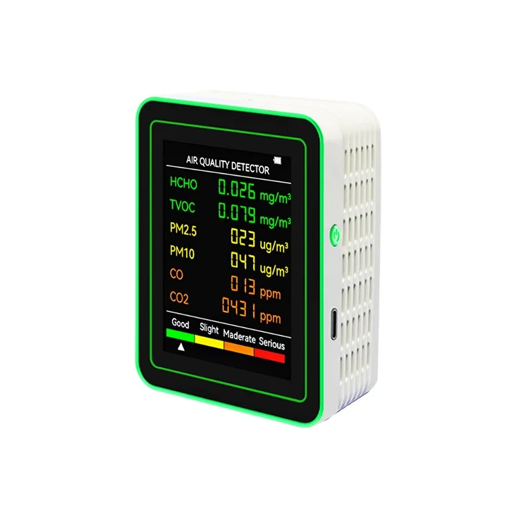 Safewill Tuya Air Quality Detector 6 in 1TVOC  CO2 CO HCHO PM2.5 PM10 Wifi Air Quality Monitor Meter