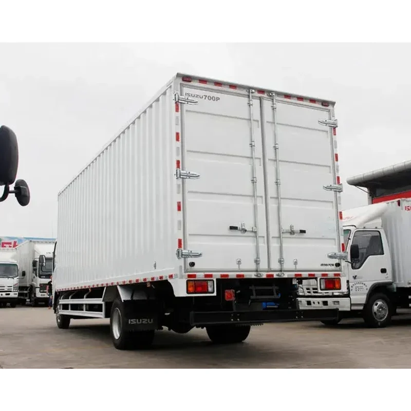 Лидер продаж грузовой автомобиль среднего размера ISUZU мощный дизельный двигатель 4x2 тип привода грузовики с фургоном NPR