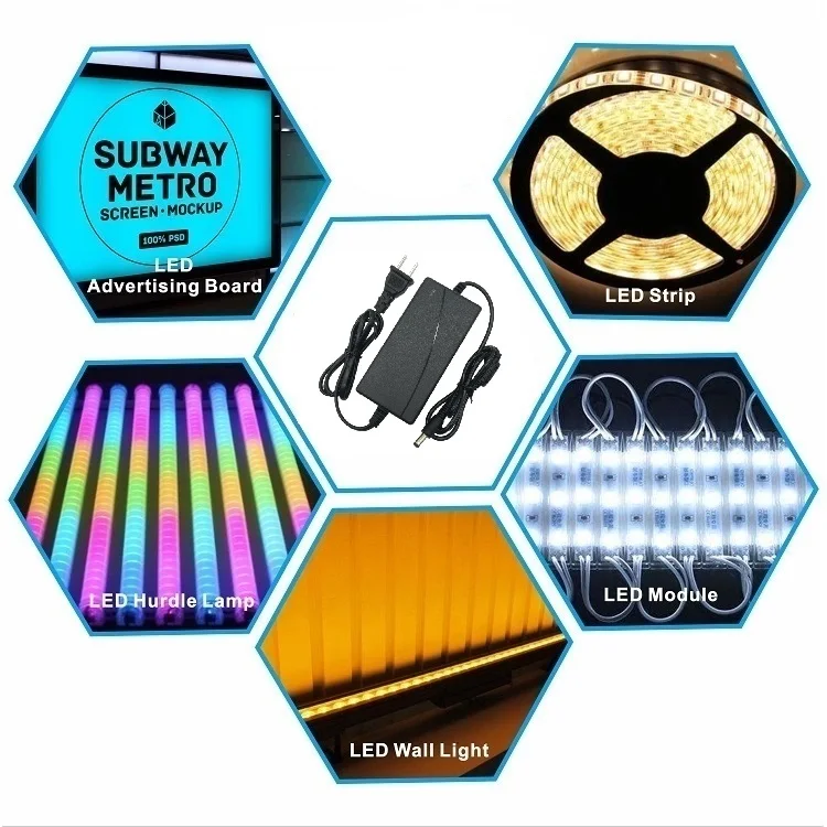 Led Strip Neon Lights Driver DC12V 10A 120W Switch Power Supply Constant Current Laptop Power Adapter for Neon Signs